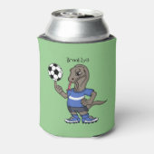 Niedlicher Komodo-Drache beim Fußballspielen Carto Dosenkühler (Kanne Rückseite)