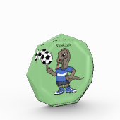 Niedlicher Komodo-Drache beim Fußballspielen Carto Fotoblock (Links)