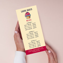 Niedlicher Konditorgebäck Konditorei Koch Süßpreis Menükarte