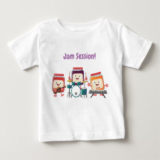 Niedlicher Konfitüre Cartoon Musiker Spaß Baby T-shirt (Vorderseite)