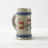 Niedlicher Konfitüre Cartoon Musiker Spaß Bierglas (Vorderseite Links)