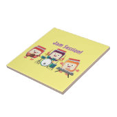 Niedlicher Konfitüre Cartoon Musiker Spaß Fliese (Seite)