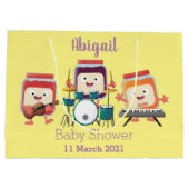 Niedlicher Konfitüre Cartoon Musiker Spaß Große Geschenktüte (Rückseite)