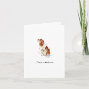 Niedlicher König Charles Spaniel Wasserfarbe geflo Dankeskarte