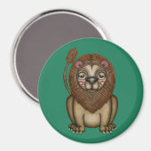 Niedlicher König der Bestie Löwe Magnet (Vorderseite/Rückseite)