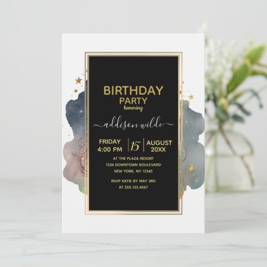 Niedlicher König Löwen schlafend auf dem Mond Einladung (Stehend Vorderseite)