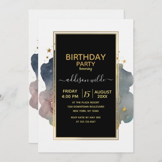 Niedlicher König Löwen schlafend auf dem Mond Einladung (Vorne/Hinten)