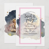 Niedlicher König Löwen schlafend auf dem Mond Einladung (Vorne/Hinten)