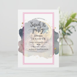 Niedlicher König Löwen schlafend auf dem Mond Einladung