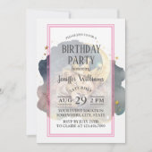 Niedlicher König Löwen schlafend auf dem Mond Einladung (Vorderseite)