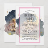 Niedlicher König Löwen schlafend auf dem Mond Einladung (Vorne/Hinten)