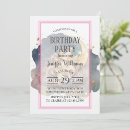 Niedlicher König Löwen schlafend auf dem Mond Einladung