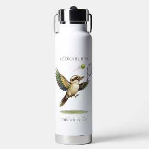 Niedlicher Kookaburra beim Tennis-Volley in der Lu Trinkflasche