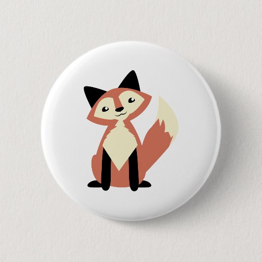 Niedlicher Kopf-Neigung Fox Button (Vorderseite)