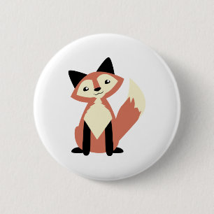 Niedlicher Kopf-Neigung Fox Button