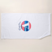 Niedlicher Korallenbriefername Strandtuch (Vorderseite)