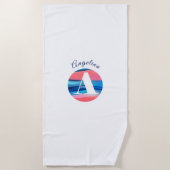 Niedlicher Korallenbriefername Strandtuch (Vorderseite)