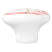 Niedlicher Korallenpfirsiche Flamingo Keramikknauf (Seitenansicht)