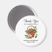 Niedlicher Korb voller Erdbeeren Party Vielen Dank Magnet (Vorderseite/Rückseite)