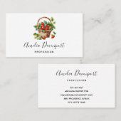 Niedlicher Korb voller Erdbeeren Visitenkarte (Vorne/Hinten)