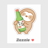 Niedlicher koreanischer Peach Soju Sloth Sticker (Blatt)