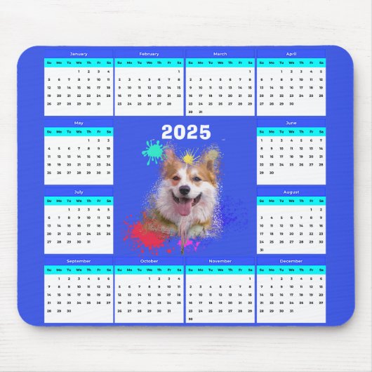 Niedlicher Korgi-Dog-Kalender individuell anpassba Mousepad (Vorne)