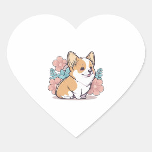 niedlicher Korgi Herz-Aufkleber