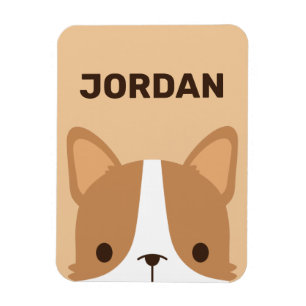 Niedlicher Korgi-Hund mit Personalisiertem Namen Magnet
