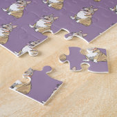 Niedlicher Korgi-Hund-Muster Violet-Hintergrund Puzzle (Seite)