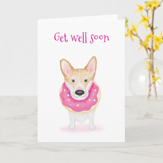 Niedlicher Korgi mit Nackenspinner wird gut Karte (Gelbe Blume)