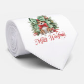 Niedlicher Korgi mit Weihnachtsbogenverzierung Krawatte (Gerollt)