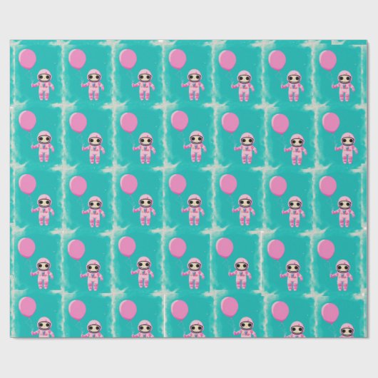 Niedlicher Kosmonaut perfekt, um das Geschenk zu v Geschenkpapier (Flach)