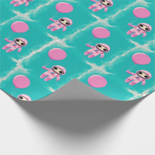 Niedlicher Kosmonaut perfekt, um das Geschenk zu v Geschenkpapier (Ecke)