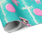 Niedlicher Kosmonaut perfekt, um das Geschenk zu v Geschenkpapier (Rolleneckpunkt)