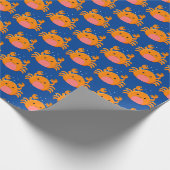 Niedlicher Krabbenblauer Zeichnend Ozean Geschenkpapier (Ecke)