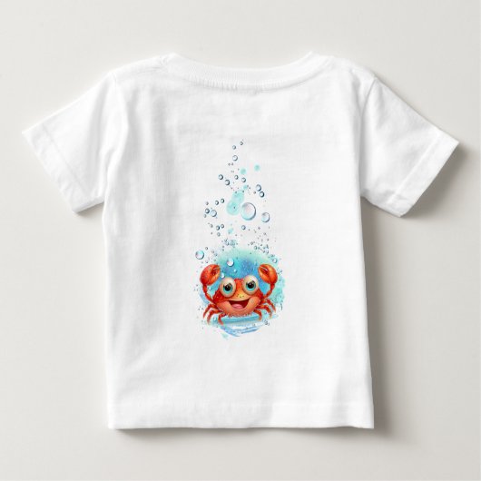 Niedlicher Krabbensommer Baby T-shirt (Rückseite)