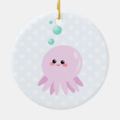 Niedlicher Kraken-Cartoon Keramikornament (Hinten)