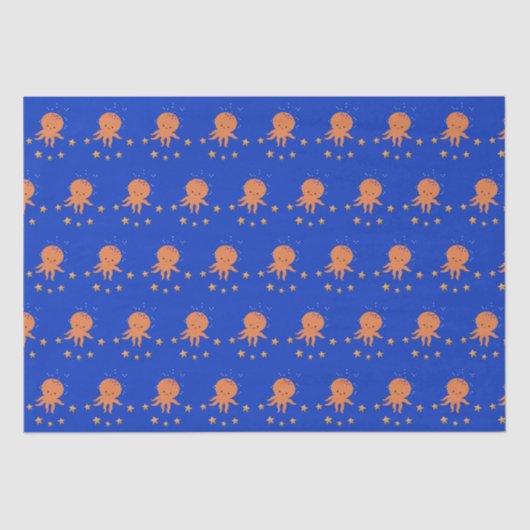 Niedlicher Kraken Cartoon Seidenpapier (Vorderseite)