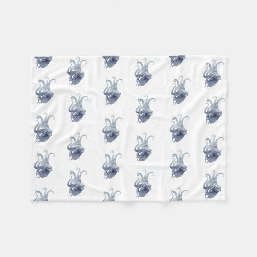 Niedlicher Kraken Fleecedecke (Vorderseite (Horizontal))