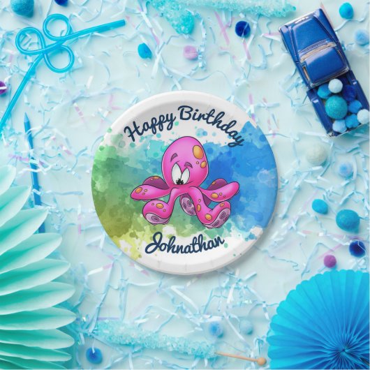 Niedlicher Kraken-Party-Teller Pappteller (Party)