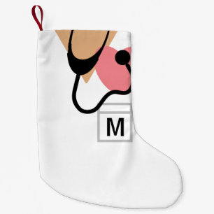 Niedlicher Krankenschwester-Doktor Stethoscope Kleiner Weihnachtsstrumpf