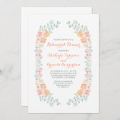 niedlicher Kranz in Aquarellfarben Probe Einladung (Vorne/Hinten)