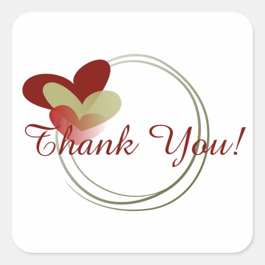 Niedlicher Kranz mit Herz Quadratischer Aufkleber (Vorderseite)