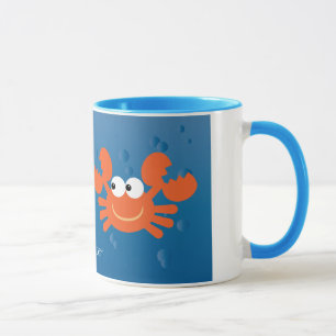 Niedlicher Krebs kratzt Tasse