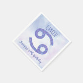 Niedlicher Krebs Lila Astrologie Geburtstagspartei Serviette (Ecke)