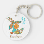Niedlicher Krebskapricorn Schlüsselanhänger (Rückseite)