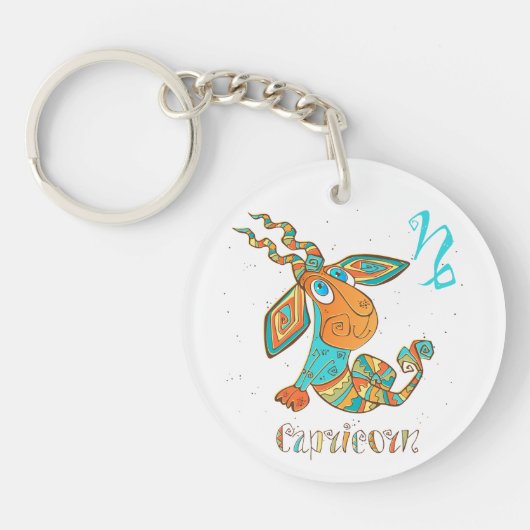 Niedlicher Krebskapricorn Schlüsselanhänger (Vorderseite)