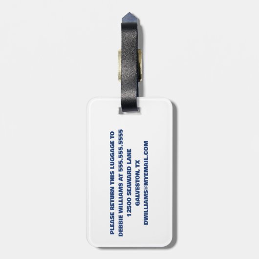 Niedlicher Kreuzfahrtschiff Familienreise Sonnenun Gepäckanhänger (Rückseite vertikal)