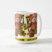 Niedlicher Kriminalitätskämpfer Teddybär Kaffeetasse (VorderseiteRechts)