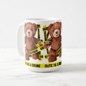 Niedlicher Kriminalitätskämpfer Teddybär Kaffeetasse (Vorderseite Links)